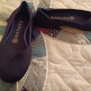 Rothy's 6.5 6 1/2 black flats loafers shoes